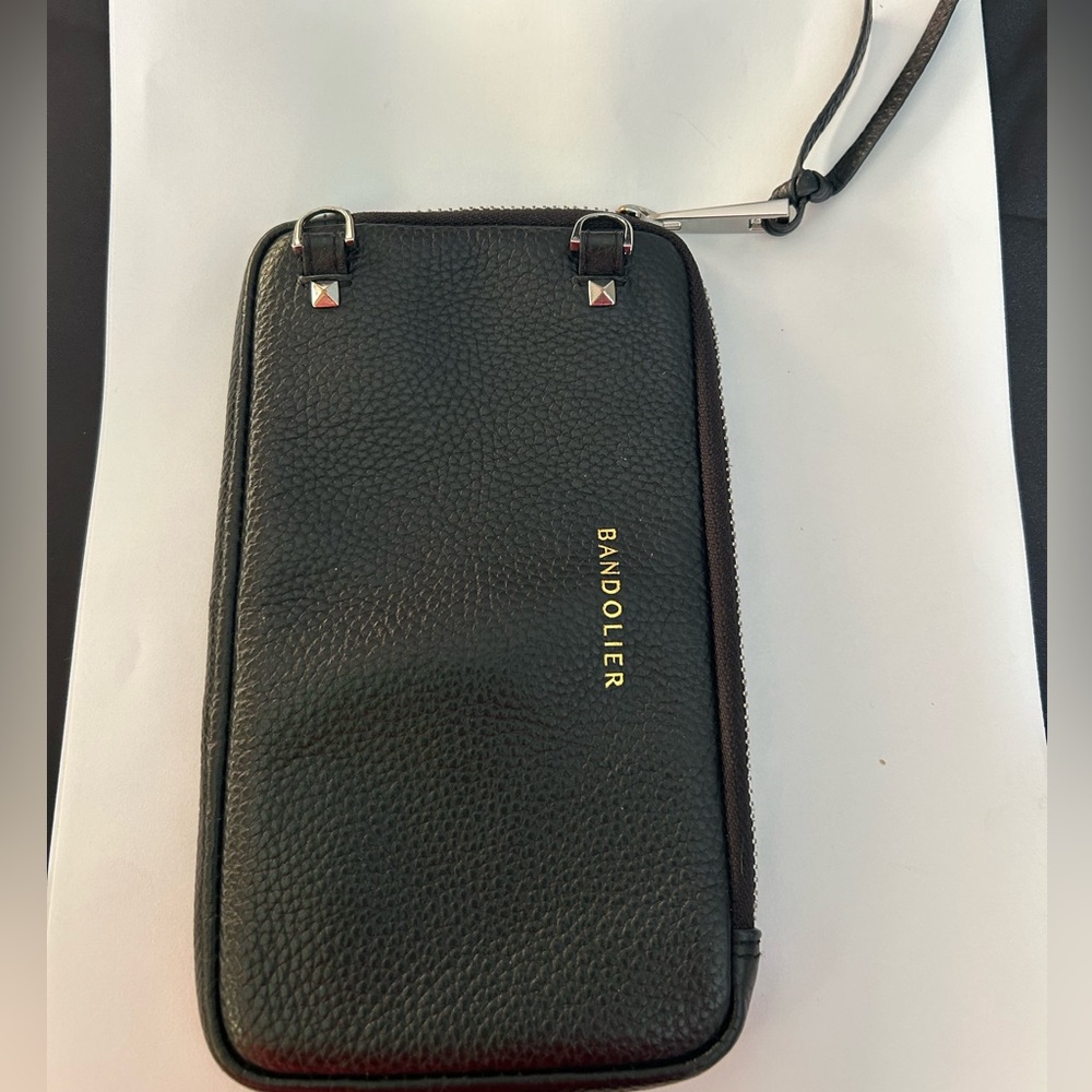 Bandolier Black Leather Pouch bag